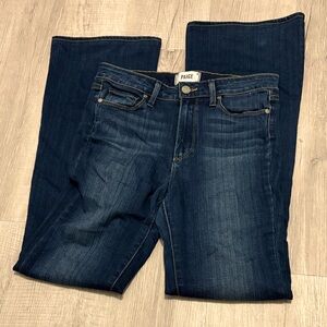 PAIGE Dark Blue Flare & Wide Leg Jeans